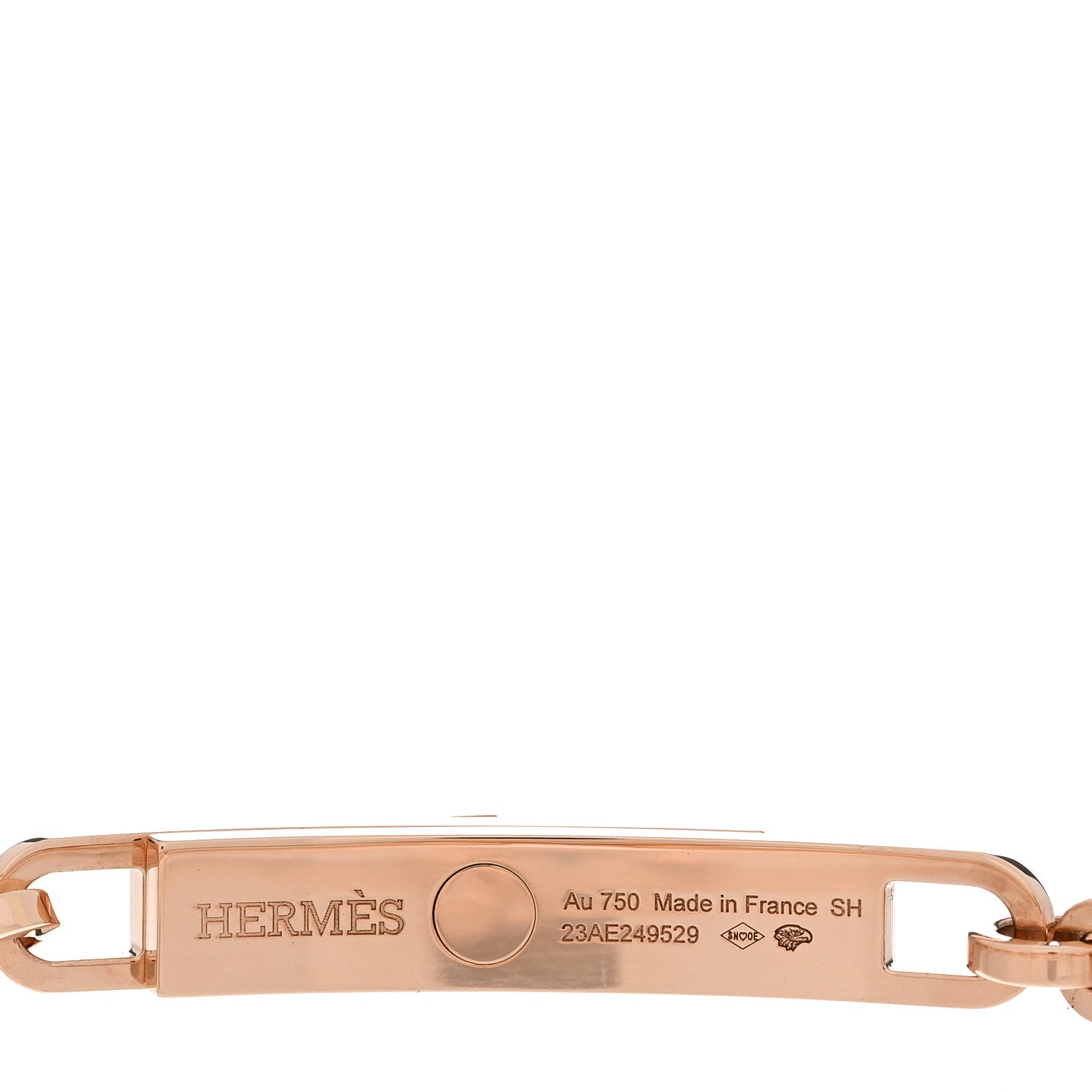 Hermes 18K Rose Gold Diamond Pave PM Kelly Chaine Bracelet 3 of 4