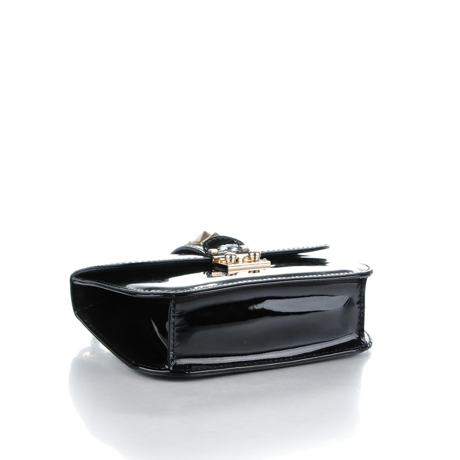 Valentino Garavani Patent Small Glam Lock Rockstud Flap Black 4 of 7
