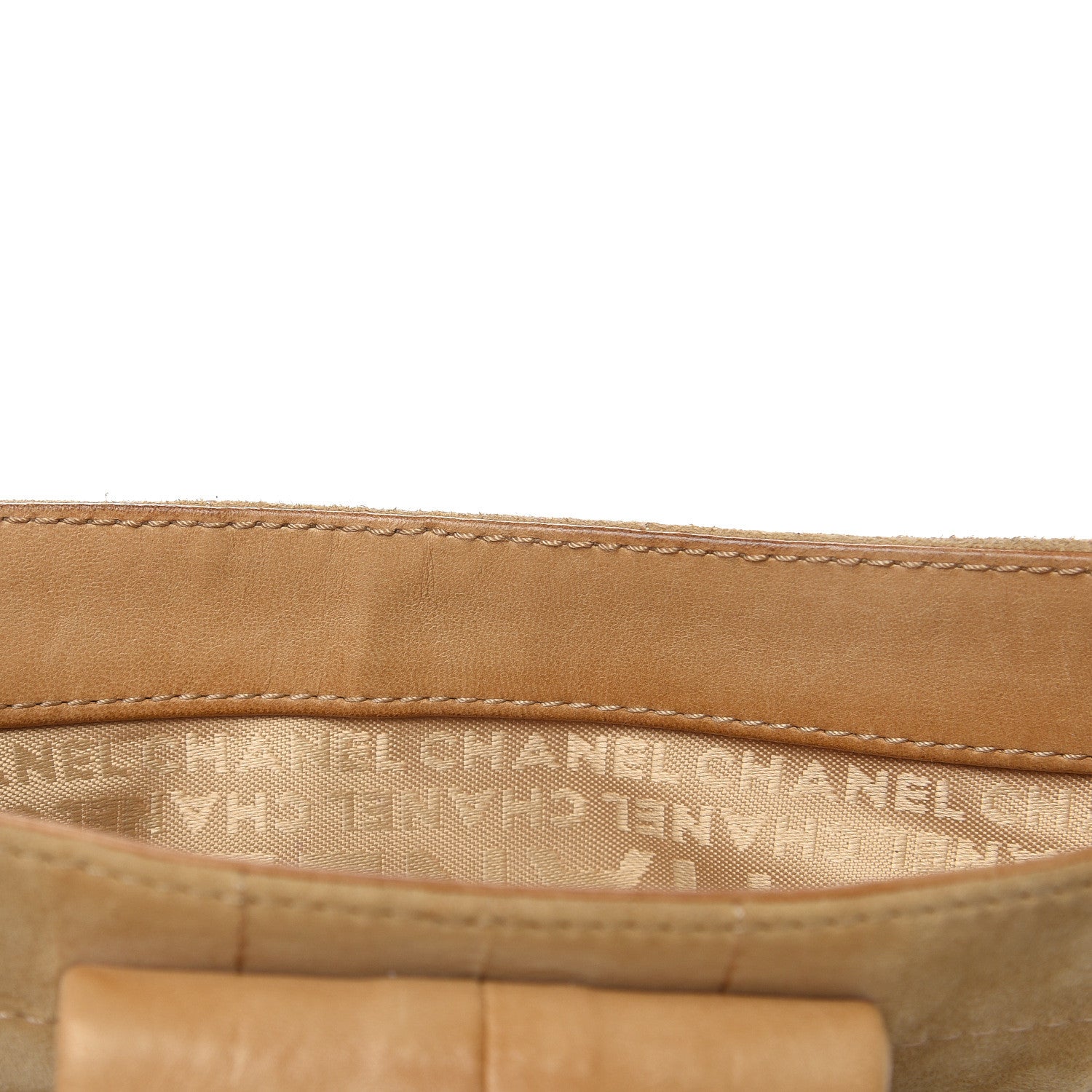 Chanel Suede Square Stitched Mademoiselle Shoulder Bag Beige 13 of 17
