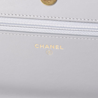 Chanel Caviar Quilted Boy Wallet On Chain WOC Grey 6 of 11