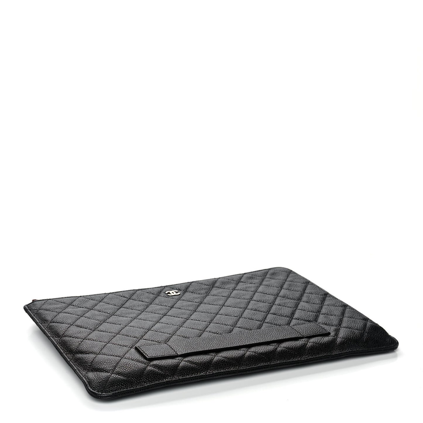Caviar Quilted Document Portfolio Holder Black