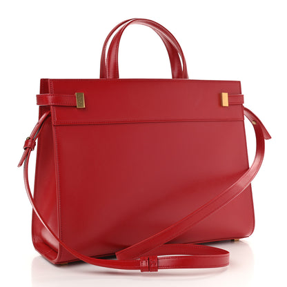 Saint Laurent Calfskin Small Manhattan Shopper Tote Red 3 of 11