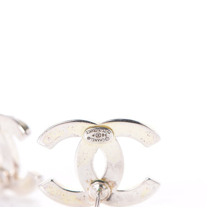 Chanel Metal CC Engraved Stud Earrings Silver 4 of 5