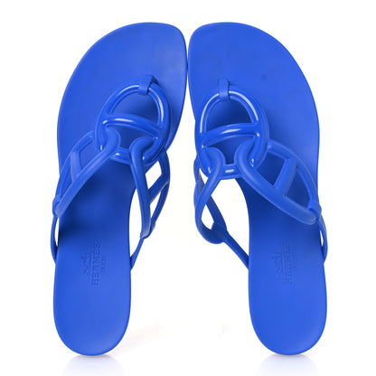 Hermes Rubber Womens Egerie Sandals 38 Bleu Outremer 2 of 11
