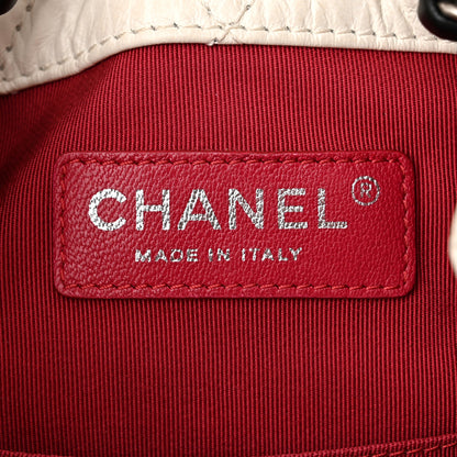 Chanel Aged Calfskin Quilted Small Gabrielle Backpack Black White 6 of 11