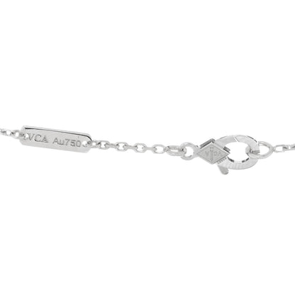 Van Cleef & Arpels 18K White Gold Guilloche Vintage Alhambra Pendant Necklace 3 of 4