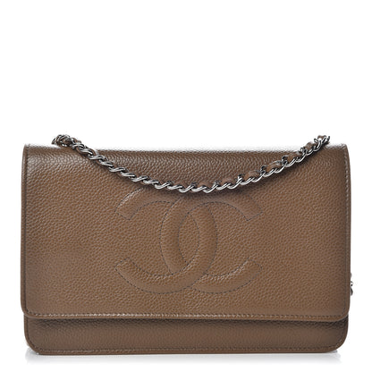 Chanel Caviar Timeless CC Wallet On Chain WOC Brown 1 of 13
