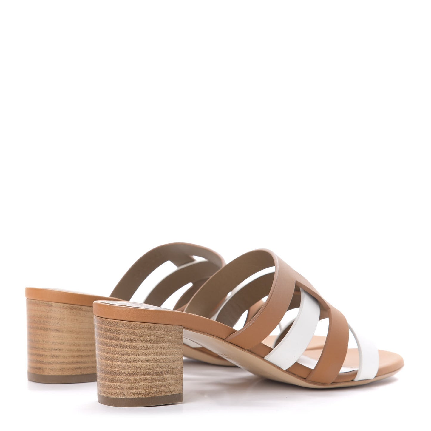 Calfskin Amica Sandals 37.5 White Natural