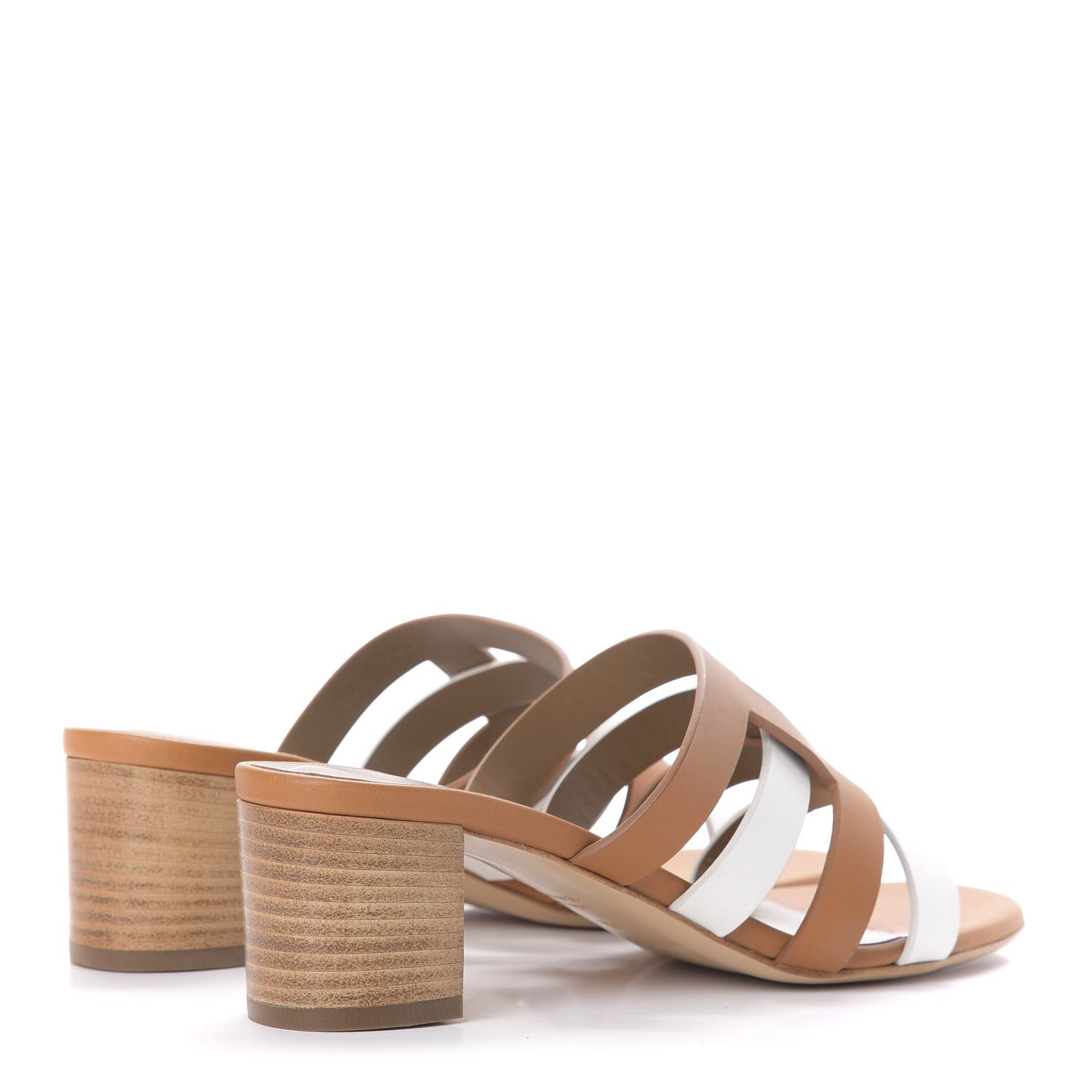 Hermes Calfskin Amica Sandals 37.5 White Natural 4 of 10