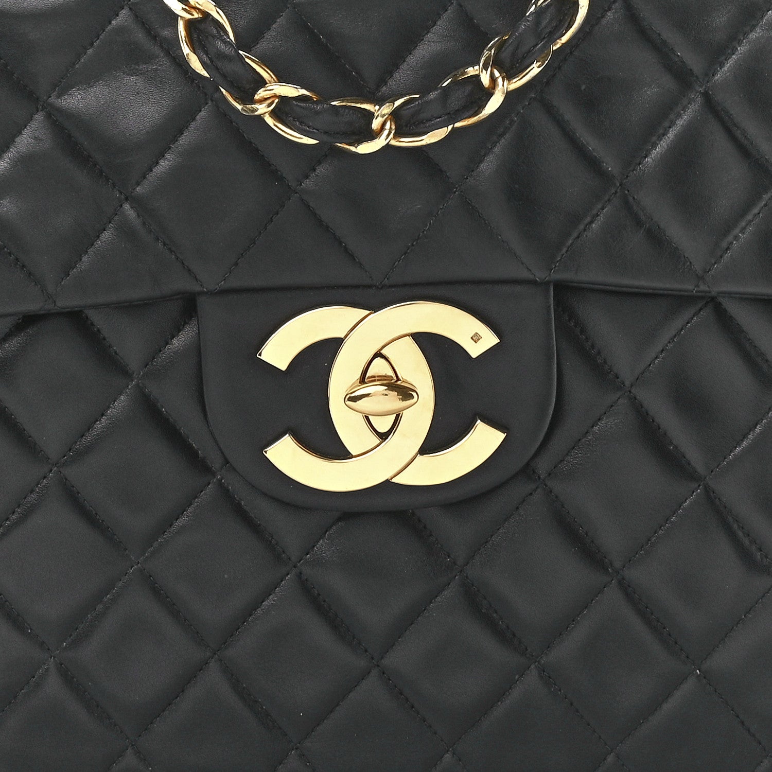Chanel Lambskin Quilted XL Jumbo Single Flap Black 9 of 12