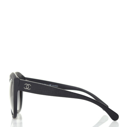 Chanel Tweed Effect CC Polarized Butterfly Signature Sunglasses 5332 Black 3 of 8