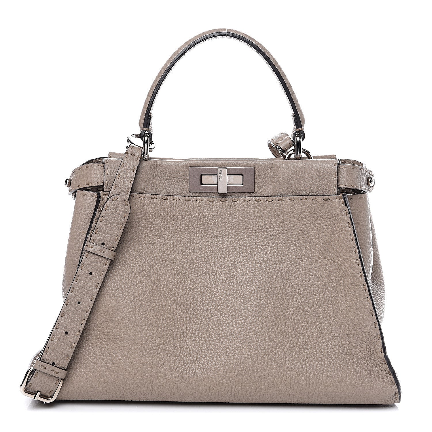 Fendi Cuoio Romano Selleria Medium Peekaboo Iconic Satchel Corda 1 of 9