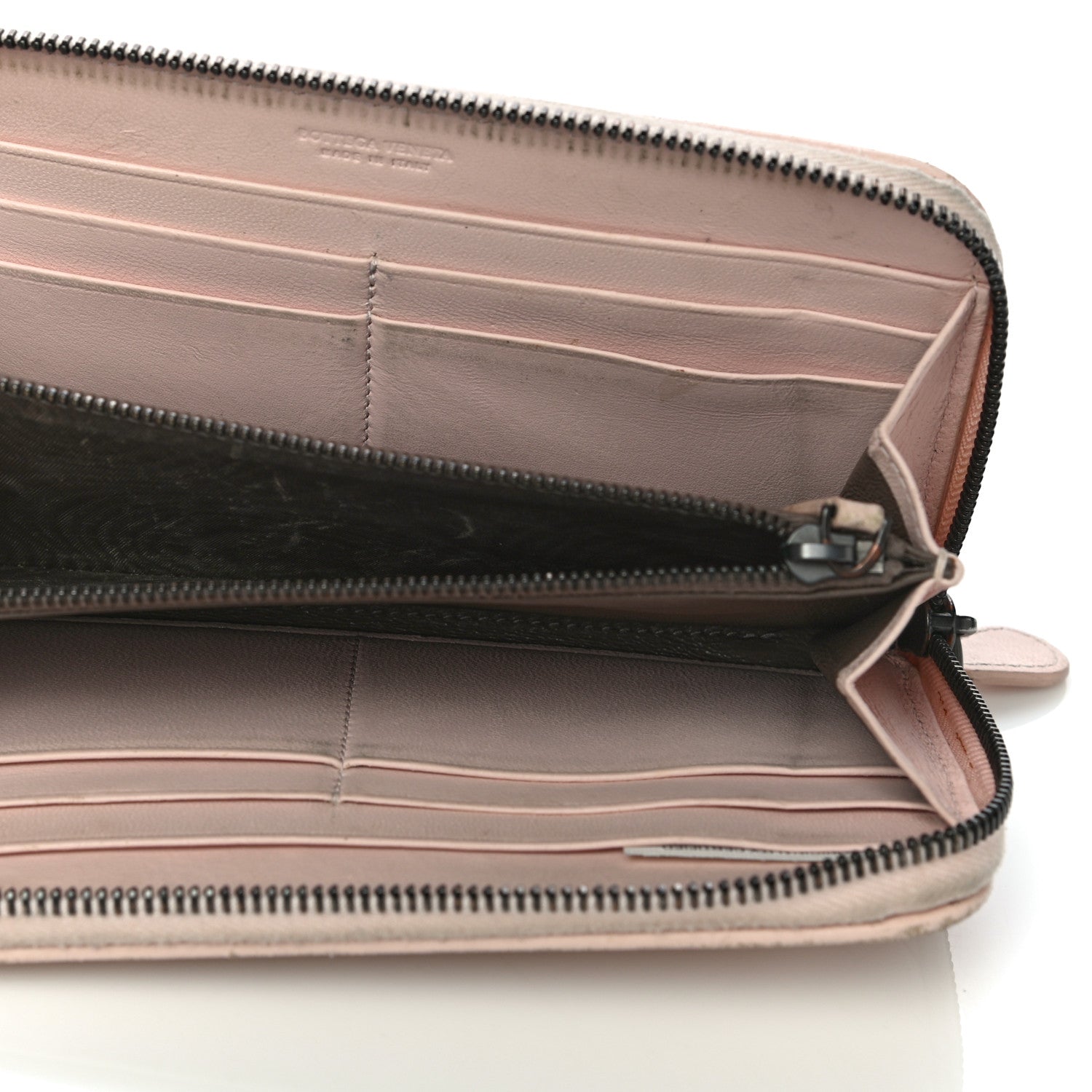 Bottega Veneta Nappa Intrecciato Zip Around Wallet Petal Pink 8 of 36