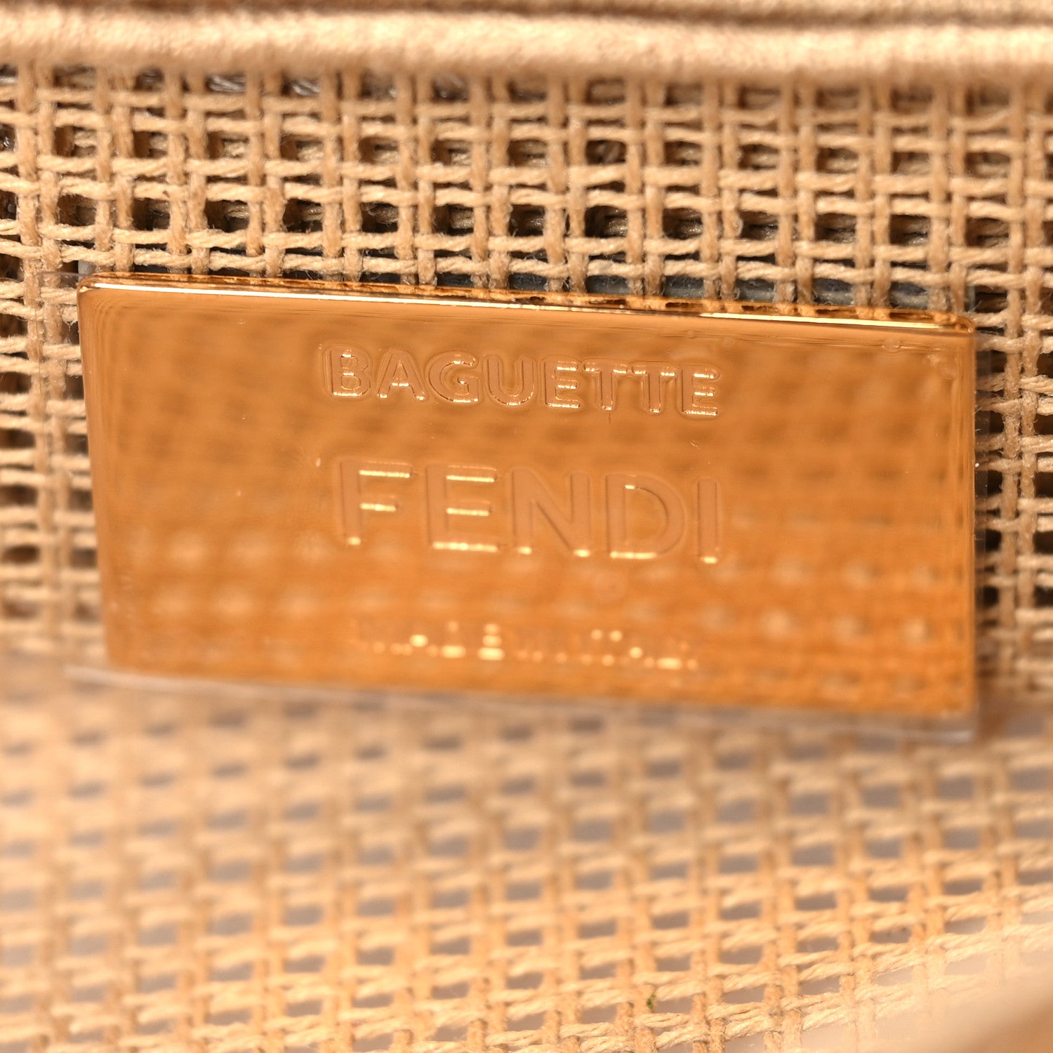 Fendi Cotton Lambskin Baguette With Embroidery Kit Naturale 7 of 11