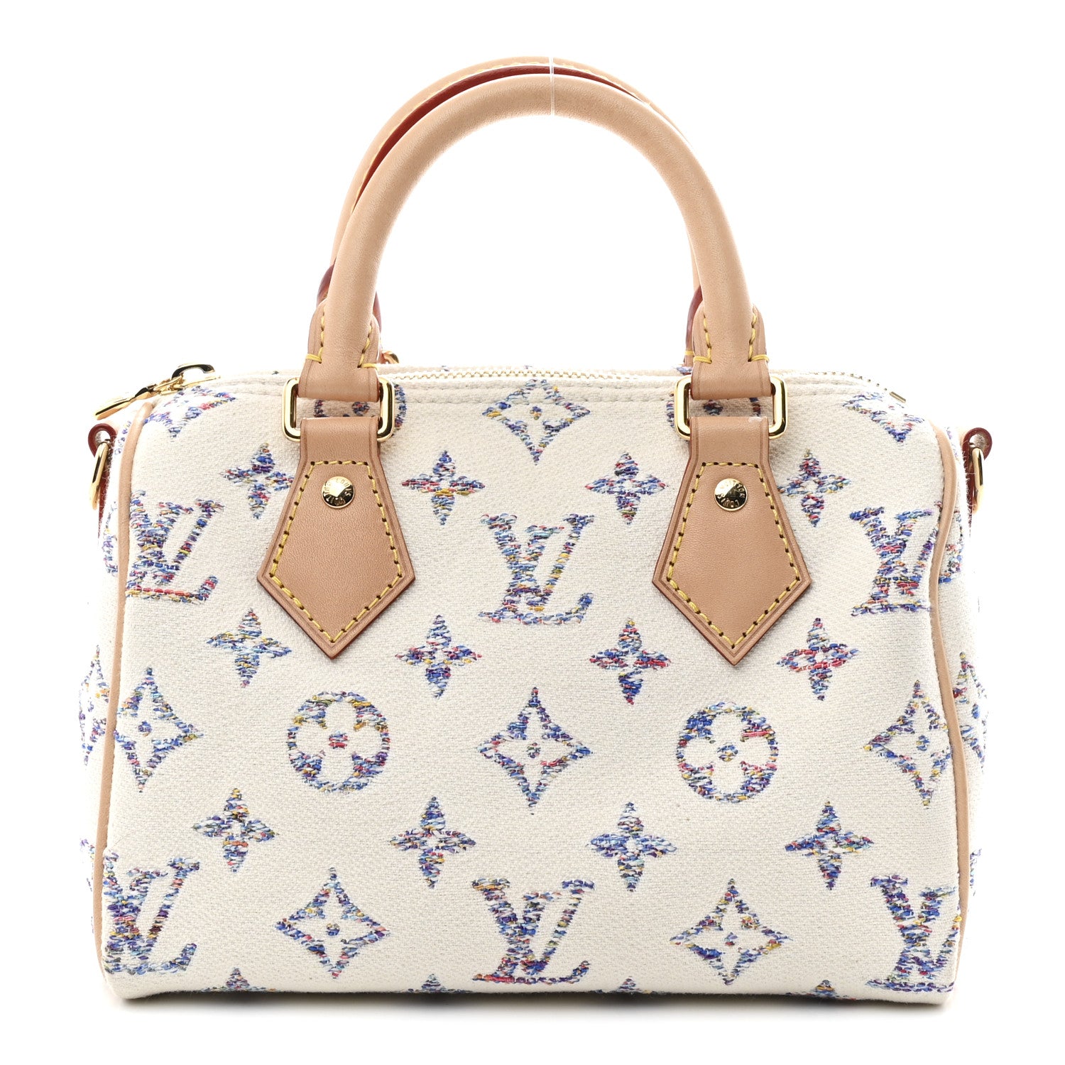 Louis Vuitton Monogram Jacquard Fabric Speedy Bandouliere 20 Multicolor Beige 1 of 10