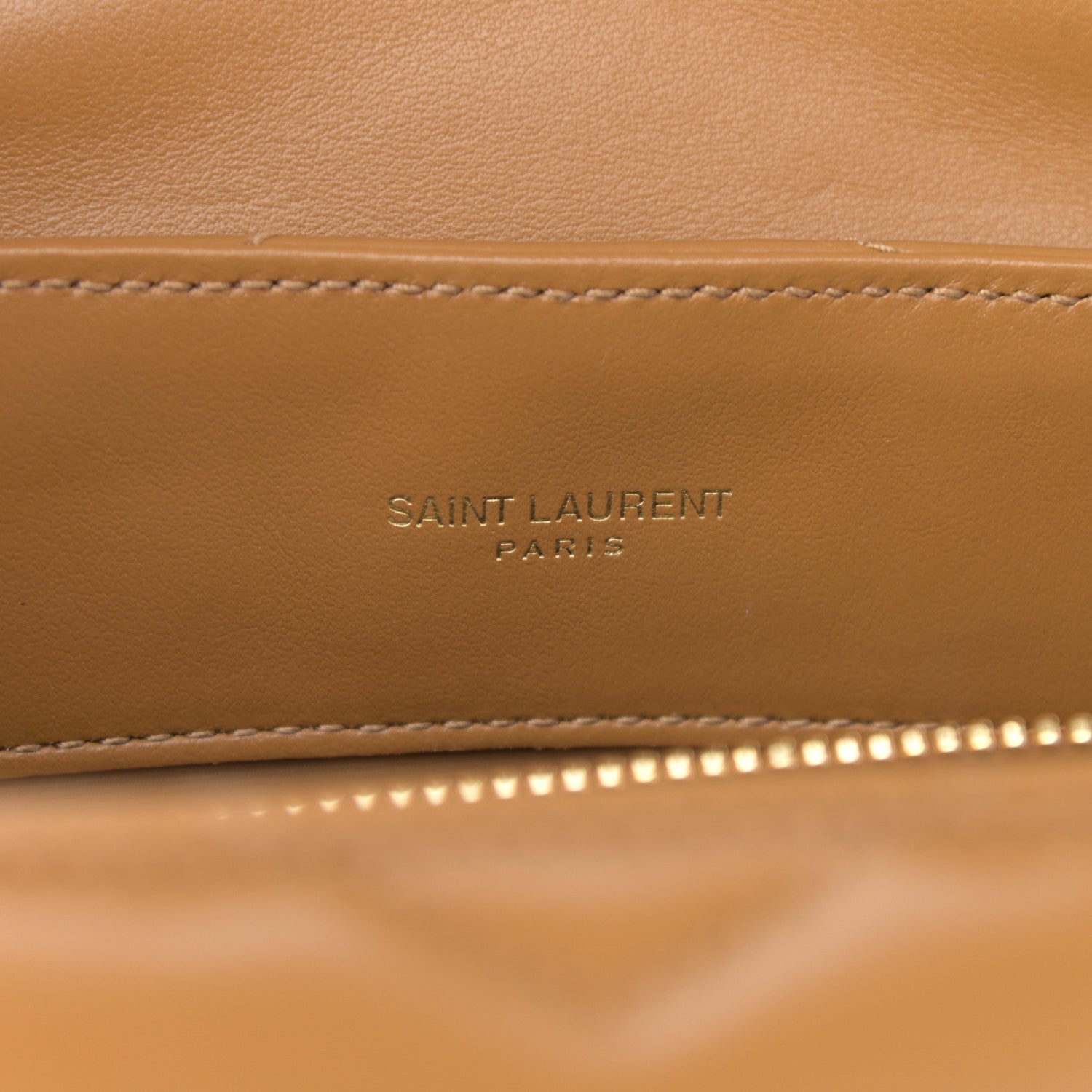 Saint Laurent Calfskin Y Quilted Monogram Small Loulou Chain Satchel Dark Natural 7 of 11