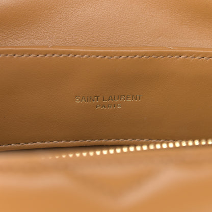 Saint Laurent Calfskin Y Quilted Monogram Small Loulou Chain Satchel Dark Natural 7 of 11