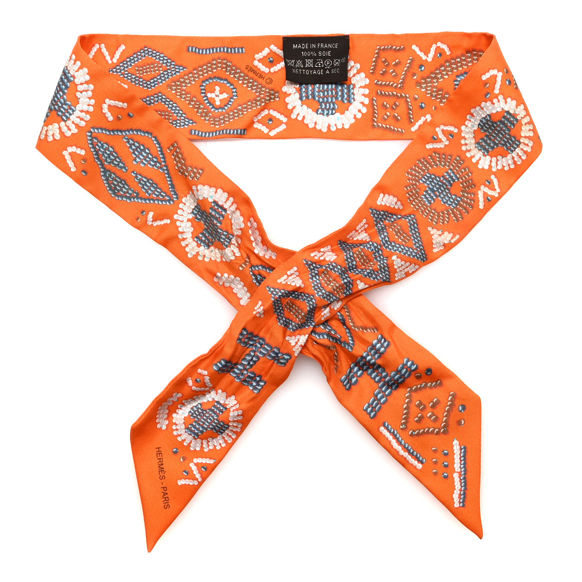 Silk Kelly En Perles Twilly Orange Bleu Gris Perle
