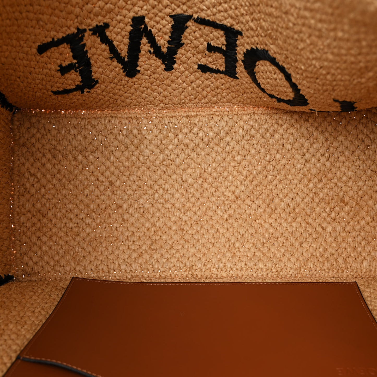 Raffia Large Paula's Ibiza Logo Tote Natural Tan