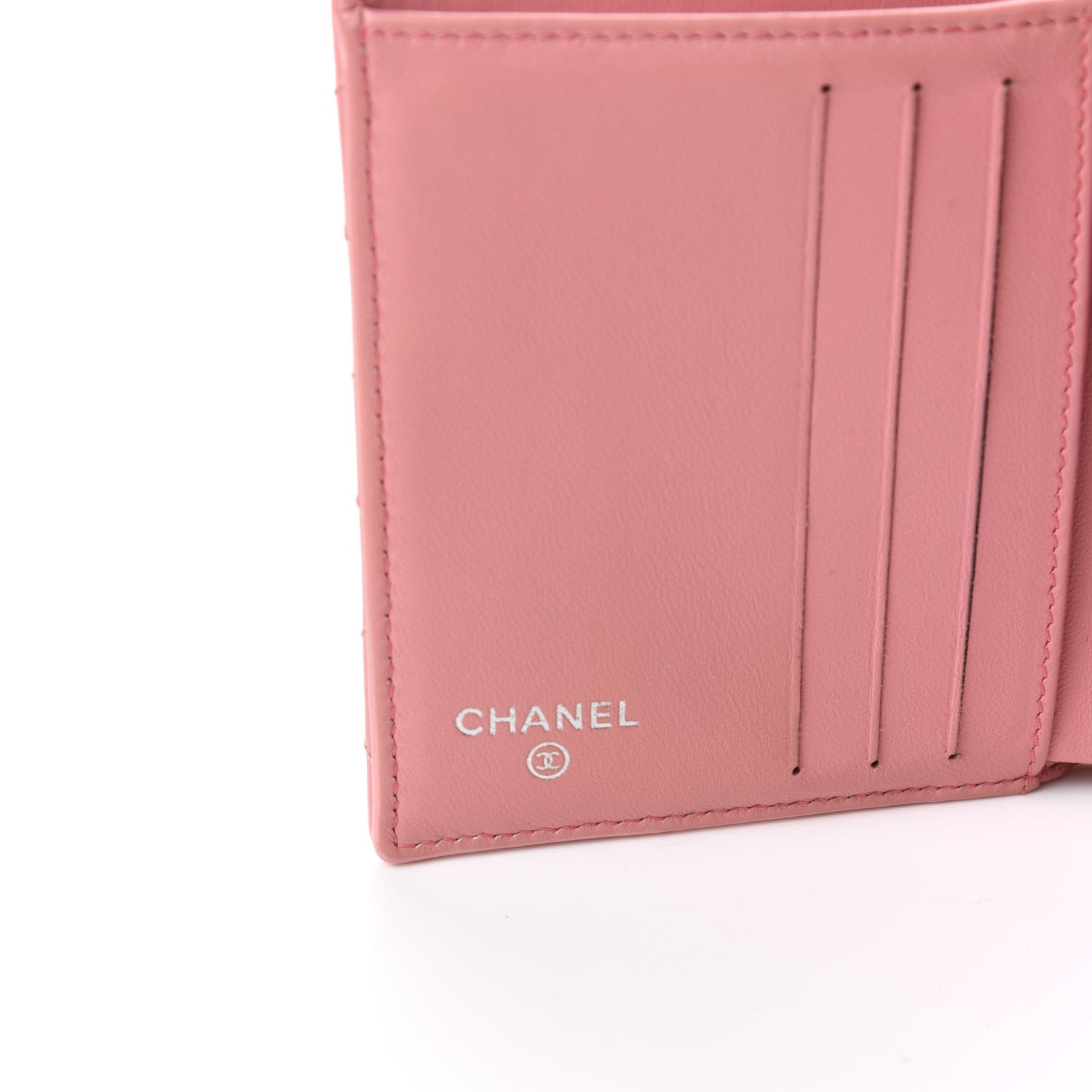 Chanel Lambskin Quilted Compact French Flap Wallet Pink 6 of 8