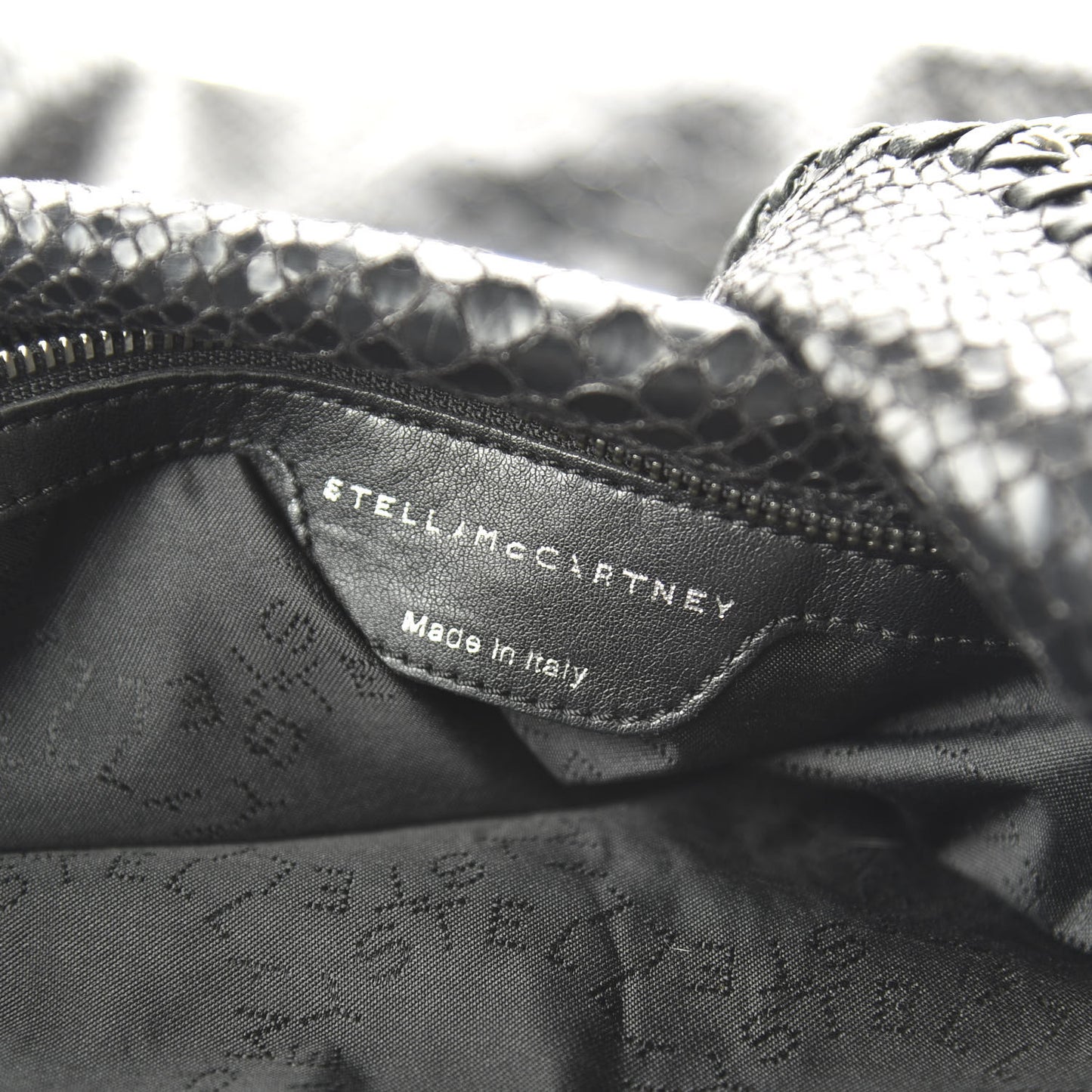 Eco Python Falabella Fold Over Tote Black