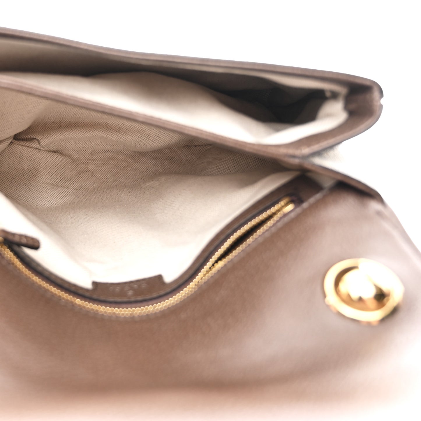 GG Supreme Monogram Textured Dollar Calfskin Web Medium Blondie Shoulder Flap Bag Beige Ebony New Acero