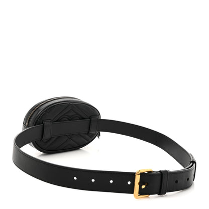 Gucci Calfskin Matelasse GG Marmont Belt Bag 95 38 Black 3 of 12