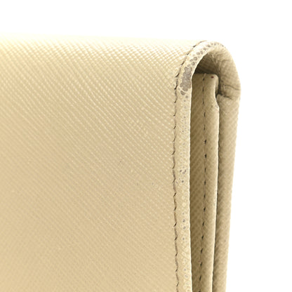 Prada Saffiano Metal Bi-Fold Wallet Cera 12 of 13
