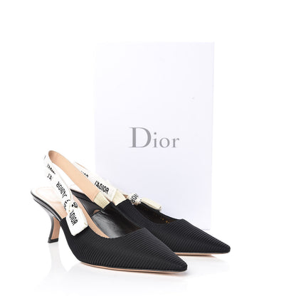 Christian Dior Technical Canvas Ribbon J Adior Slingback 65mm Pumps 39 Black 9 of 9