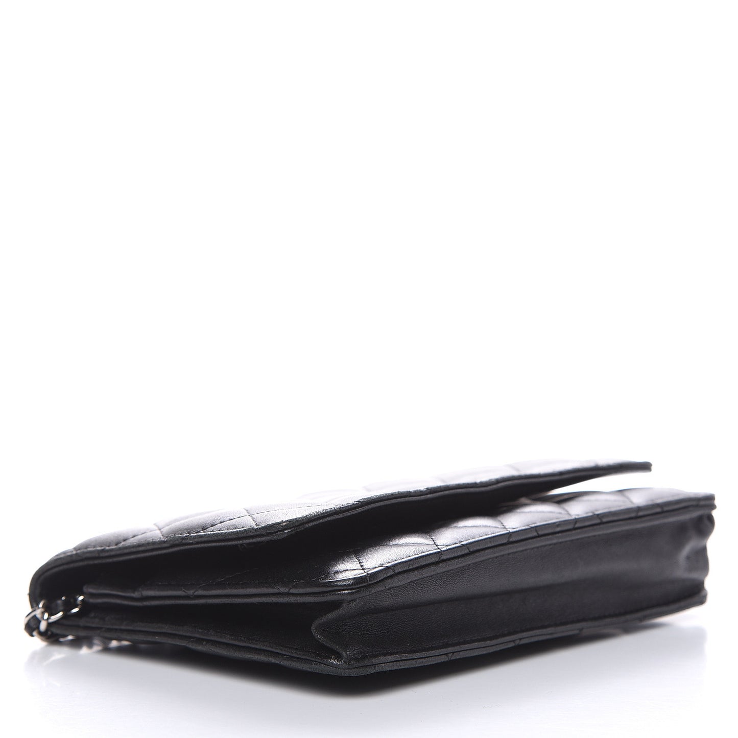 Lambskin Quilted Wallet On Chain WOC Black