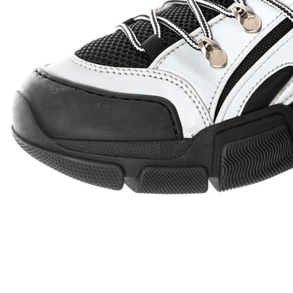 Gucci X SEGA Mesh Technical Canvas Calfskin Reflective Mens Flashtrek Sneakers 10.5 Silver Black 8 of 8