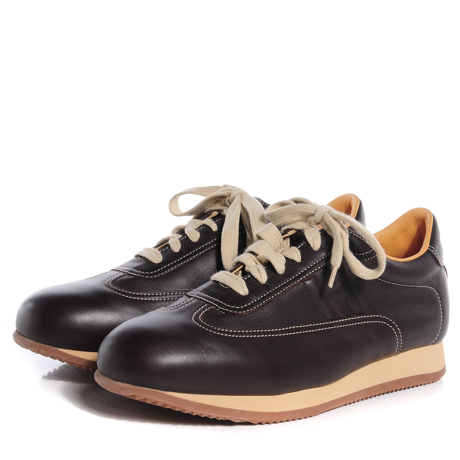 Hermes Leather Quick Sneakers 42.5 Brown 2 of 8
