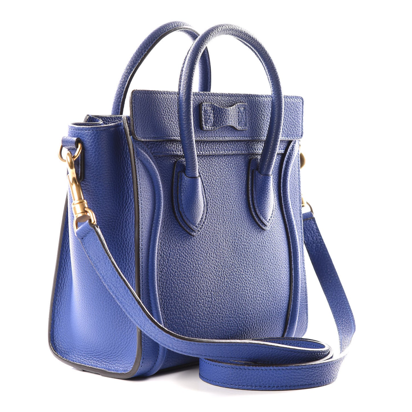 Drummed Calfskin Nano Luggage Indigo