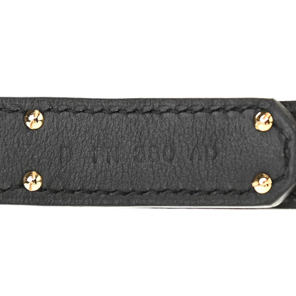 Hermes 18K Yellow Gold Diamond Matte Alligator Kelly Belt Black 4 of 6