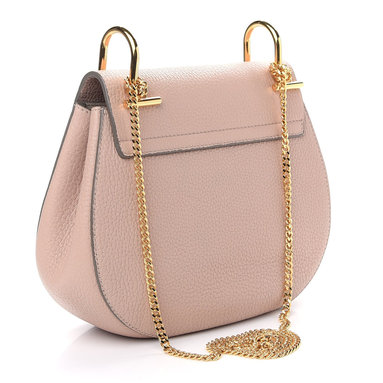 Chloe Grained Lambskin Mini Drew Shoulder Bag Cement Pink 3 of 8