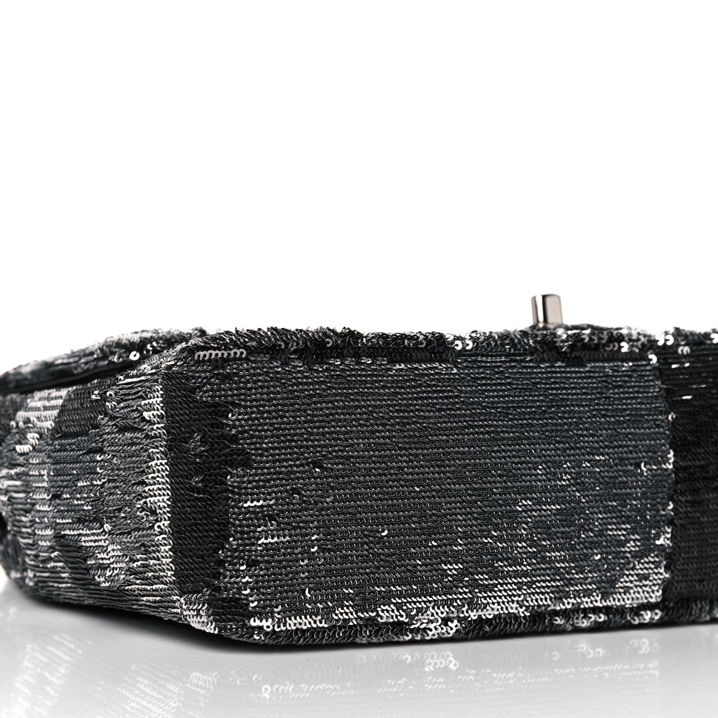 Sequin La Pausa Medium Single Flap Silver Black