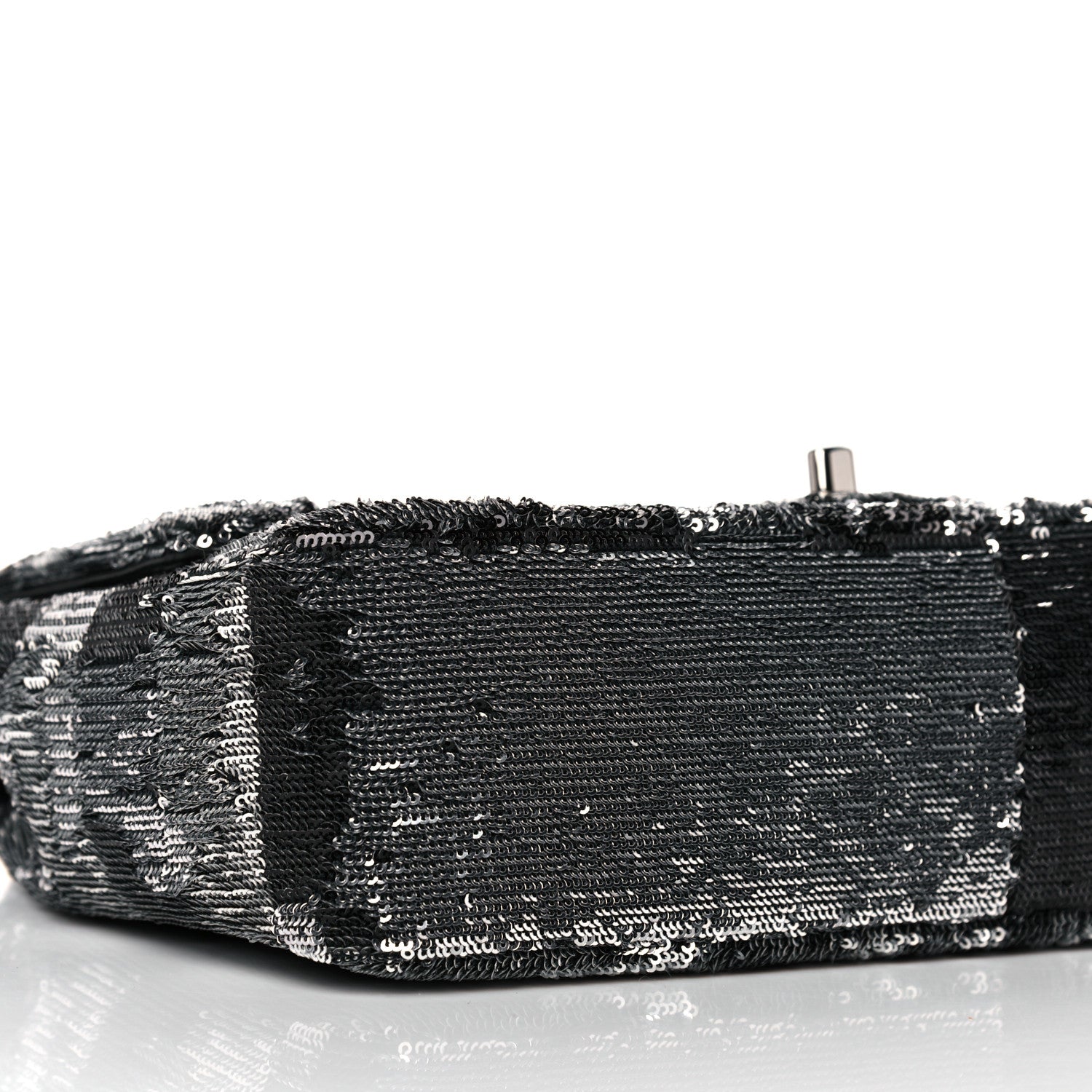 Chanel Sequin La Pausa Medium Single Flap Silver Black 8 of 12