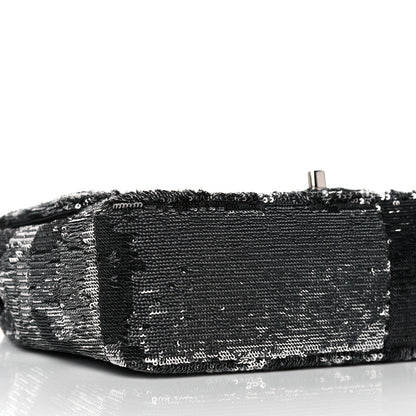 Chanel Sequin La Pausa Medium Single Flap Silver Black 8 of 12