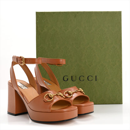 Gucci Quentin Granada Kid Horsebit 25/60mm Platform Sandals 37.5 Harness Brown 10 of 10