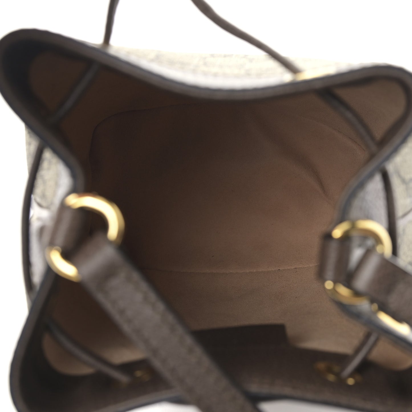 GG Supreme Monogram Web Mini Ophidia Bucket Bag Brown
