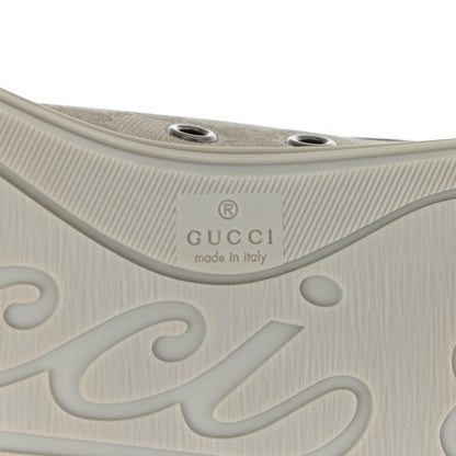 Gucci Washed Cotton GG Monogram Calfskin Womens Low Top Sneakers 37 White Mystic White Great White 8 of 8