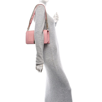 Chanel Snakeskin Medium Boy Flap Light Pink 2 of 11
