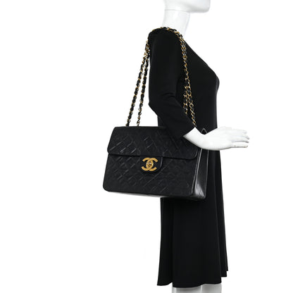 Chanel Lambskin Quilted XL Jumbo Single Flap Black 2 of 11