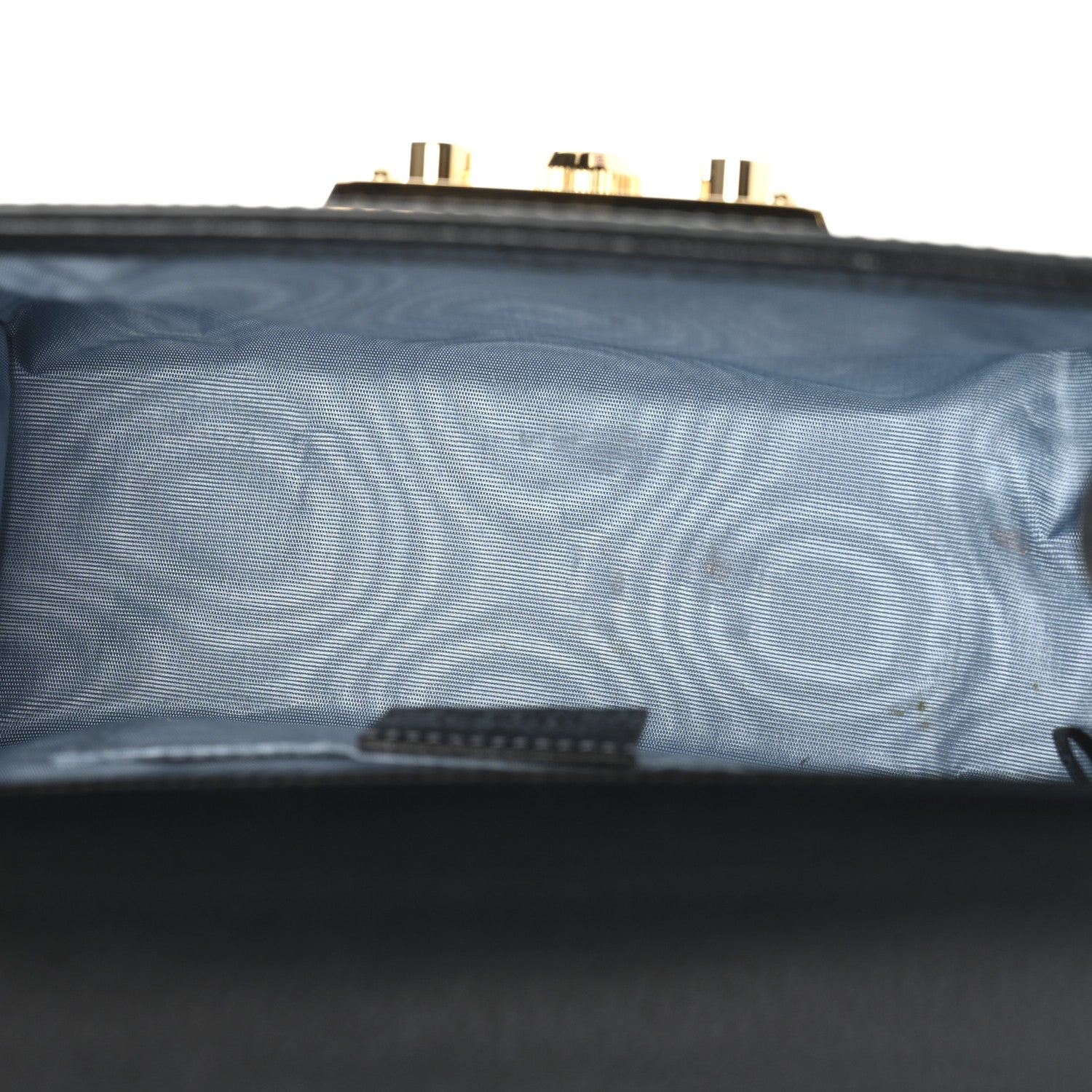 Gucci Grained Calfskin Bee Star Small Padlock Shoulder Bag Black 5 of 13