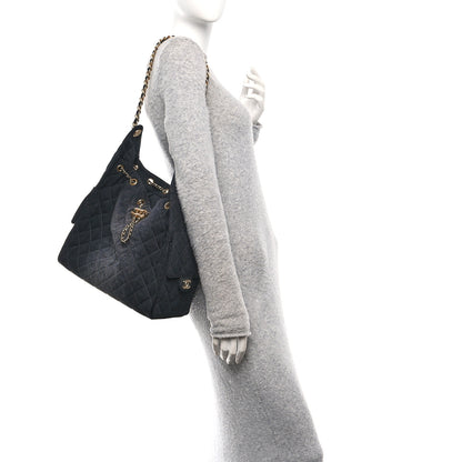 Chanel Washed Denim Quilted Medium Chanel 25 Handbag Black 2 of 11