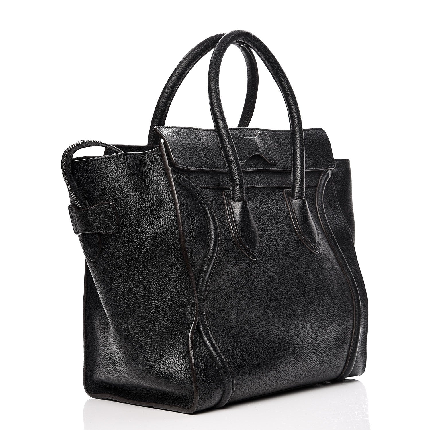 Celine Drummed Calfskin Mini Luggage Black 3 of 8