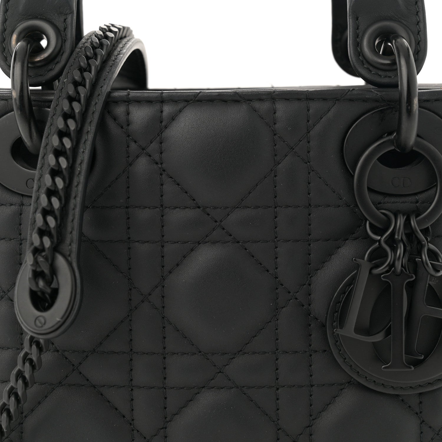 Christian Dior Ultra Matte Calfskin Cannage Mini Lady Dior Black 8 of 13