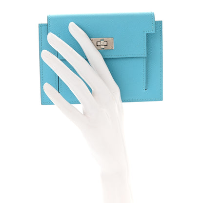 Hermes Epsom Kelly Pocket Compact Wallet Turquoise 2 of 6