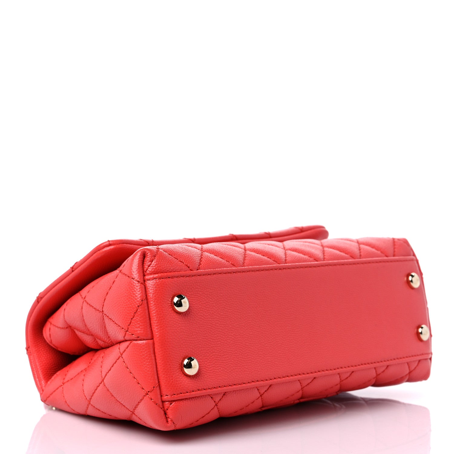 Chanel Caviar Quilted Mini Coco Handle Flap Red 4 of 10