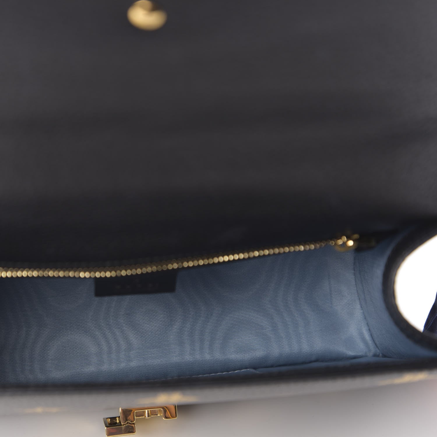 Gucci Textured Calfskin Bee Star Print Small Sylvie Shoulder Bag Black 6 of 11